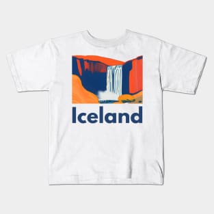 Iceland Skogafoss Kids T-Shirt